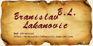 Branislav Lakanović vizit kartica